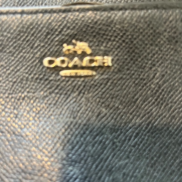 Coach Black Textured Leather Crossbody Bag With Gold Accents - Picture 4 of 6